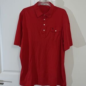 Men’s Retro Criquet Austin TX Sunday Red organic cotton Pocket Polo Shirt XL